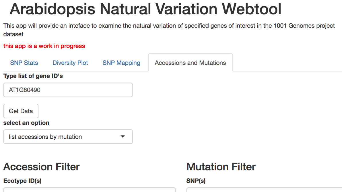 a screenshot of the full app, focused on the Accessions and Mutations tab